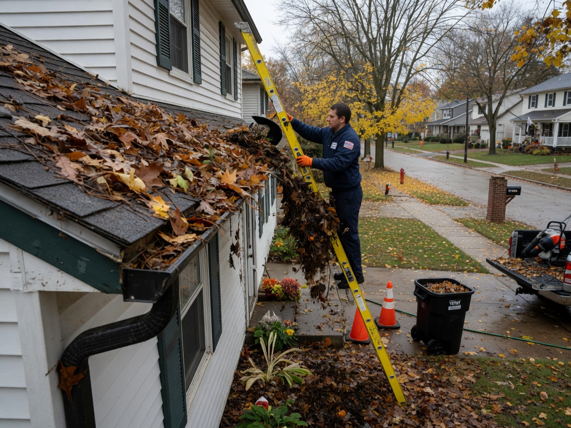 Gutter Cleaning in Old Farm
